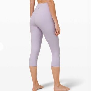 Lululemon Doublelined Align Pants Light Purple‎ Size 10 Cropped 20” Inseam